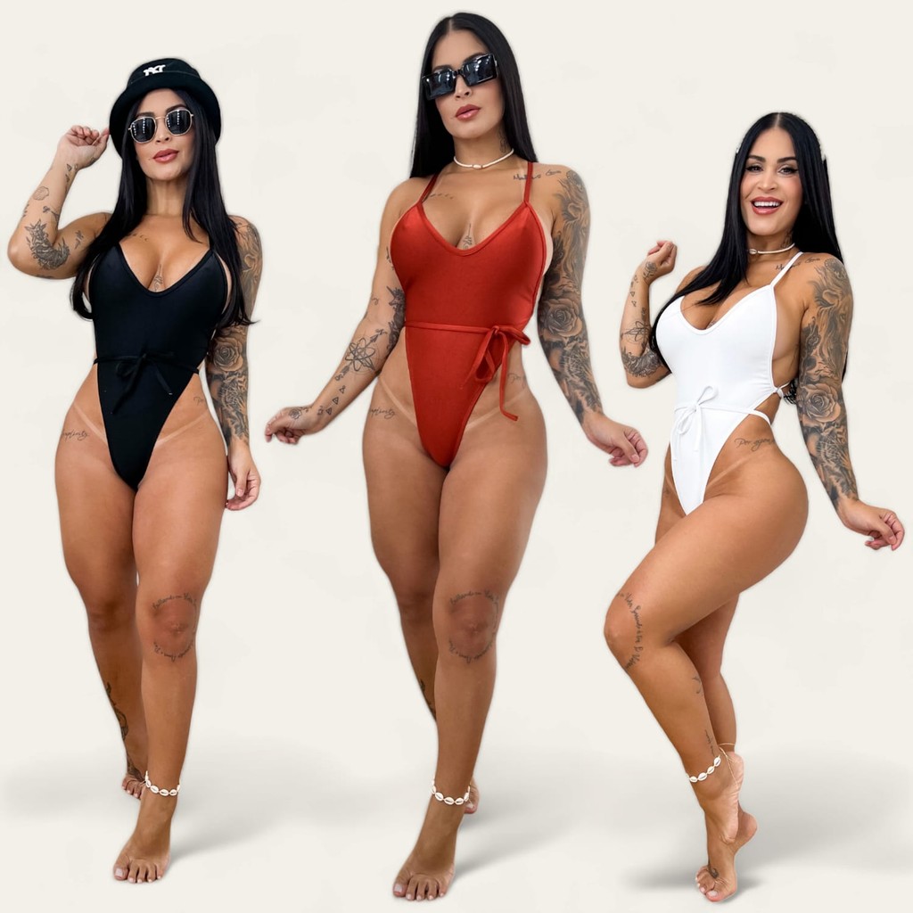 Maiô Fio Dental Cavado Cores Maio Engana Mamãe Muito Sexy Cavadão