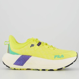 Tênis Fila Racer Skytrail Feminino Amarelo e Roxo em Oferta na Shopee