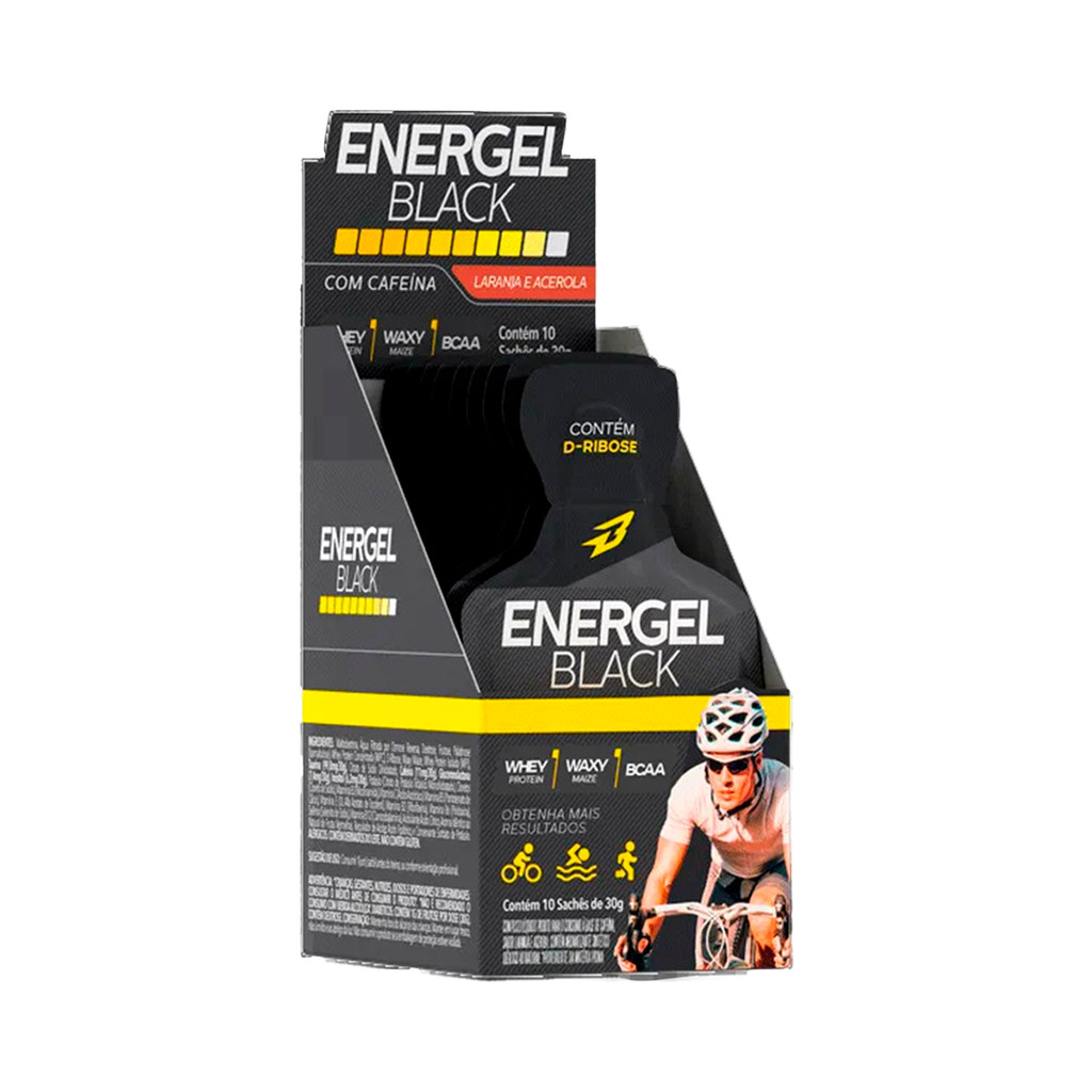 Energel Black com Cafeína Sabor Laranja com Acerola Body Action Cx 10 Sachês