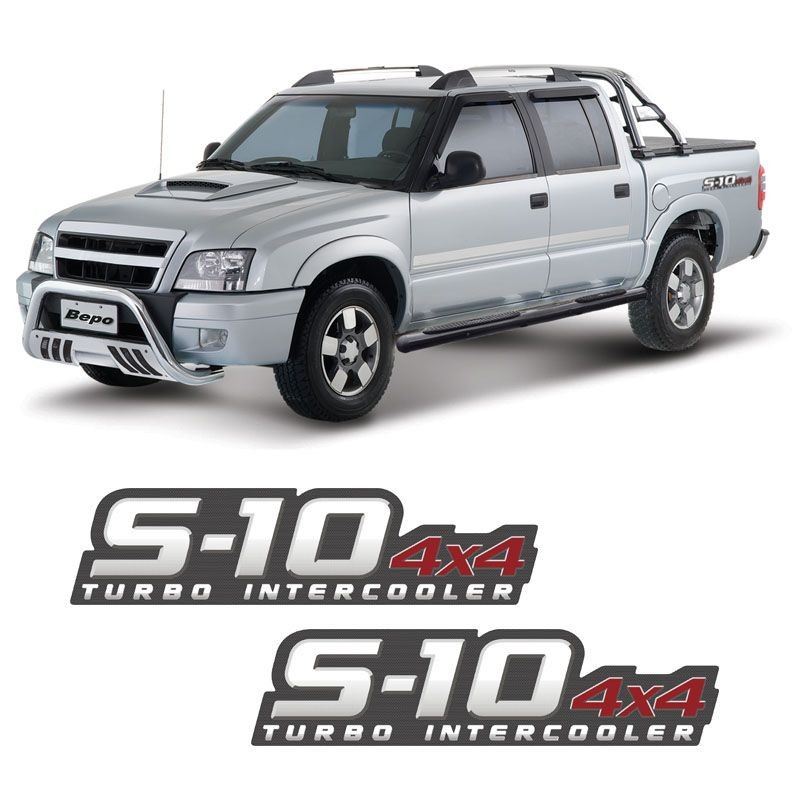 Par De Adesivos S10 2009/2011 Turbo Intercooler 4x4 Vermelho