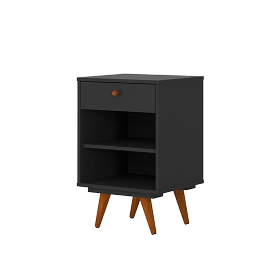 Mesa de Cabeceira Retrô Plus 1 GV Preta em Oferta na Shopee