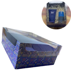 10 CAIXA COM VISOR 22x16x8 P/ PRESENTES NAMORADOS/ PAIS AZUL TAMPA ACETATO 2777