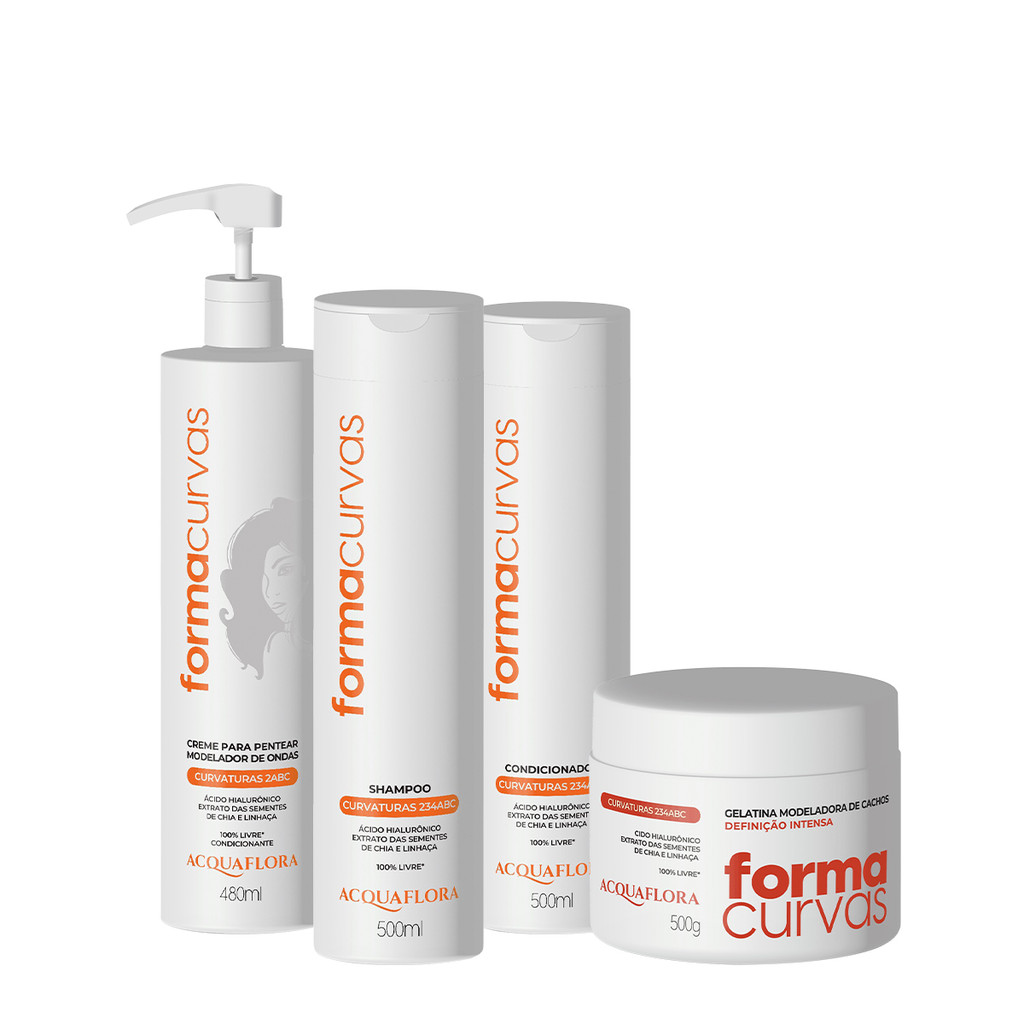 Kit Acquaflora Forma Curvas Duo e Creme de Pentear Ondas e Gelatina Intensa (4 p