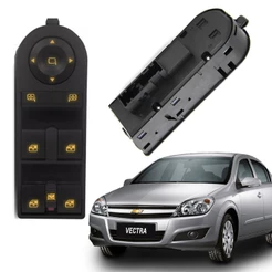 Interruptor Vidro/Retrovisor Vectra 2006-2012 - Botão de Comando Quadruplo