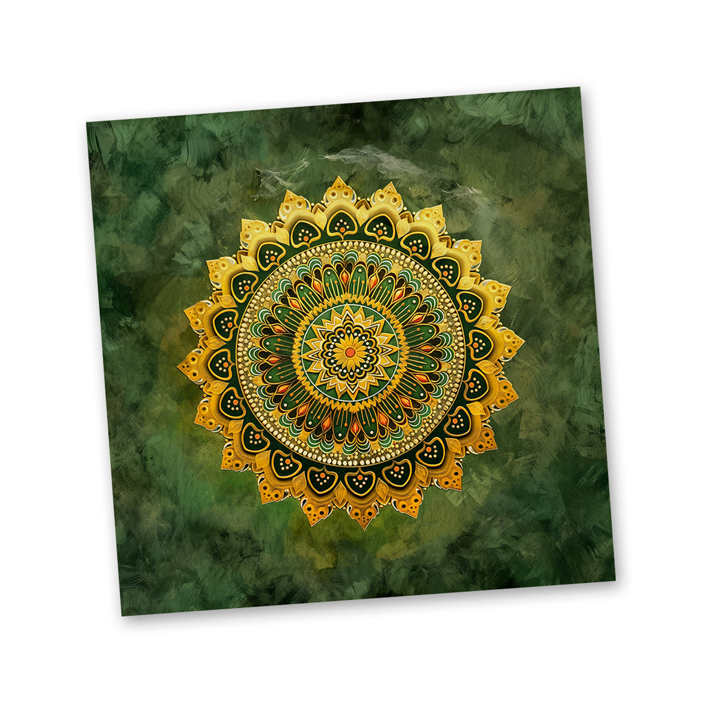 Toalha mandala Flor laranja borda verde 70 cm em Oferta na Shopee