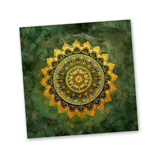 Toalha mandala Flor laranja borda verde 70 cm em Oferta na Shopee
