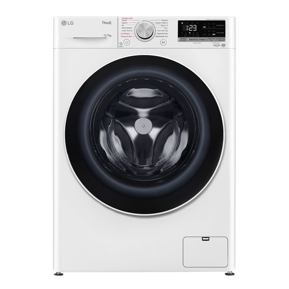Lava e Seca LG 12Kg/7Kg Smart VC4 com Inteligência Artificial AI DD™ CV5012WC4 - Branca - Home Appliances