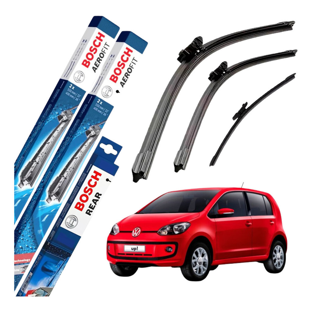 Jogo Palheta Original Bosch Aerofit Dianteira Bosch Rear Traseira Up! Cross Hgi Move Tsi  2014 2015 2016 2017 2018 2019