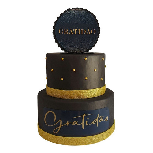 Bolo Fake Preto com Dourado: Onde Comprar | BuscaProdutos