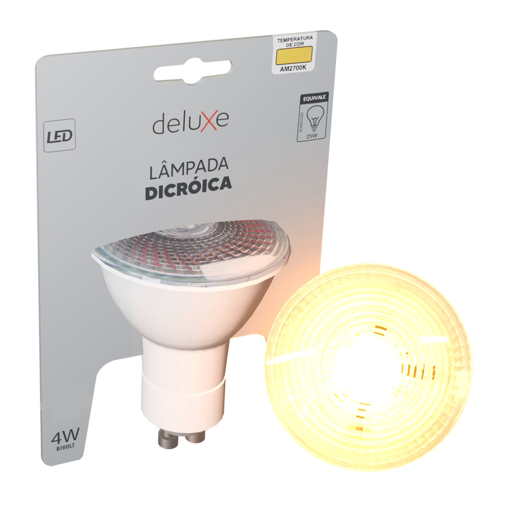 Lampada Led Dicróica MR16 4w 250lm 2700K GU10 Branco Avant em Oferta na Shopee