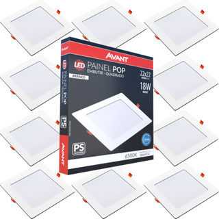 10 Painel Led Pop Quadrado de Embutir 6500K 18W Casa Teto Avant em Oferta na Shopee