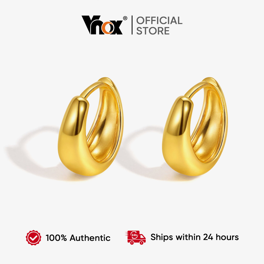 Brincos De Argola Em Forma De U Vnox Para Mulheres , Hipoalergênicos Banhados A Ouro , Joias Da Moda Presente em Oferta na Shopee