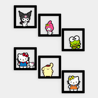 Kit 6 Quadros Hello Kitty e amigos Sanrio MDF Vazado 14x14cm em Oferta na Shopee