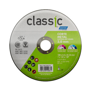 Disco Corte Classic AR302 180X3.0X22.23mm C/ 25 Norton em Oferta na Shopee