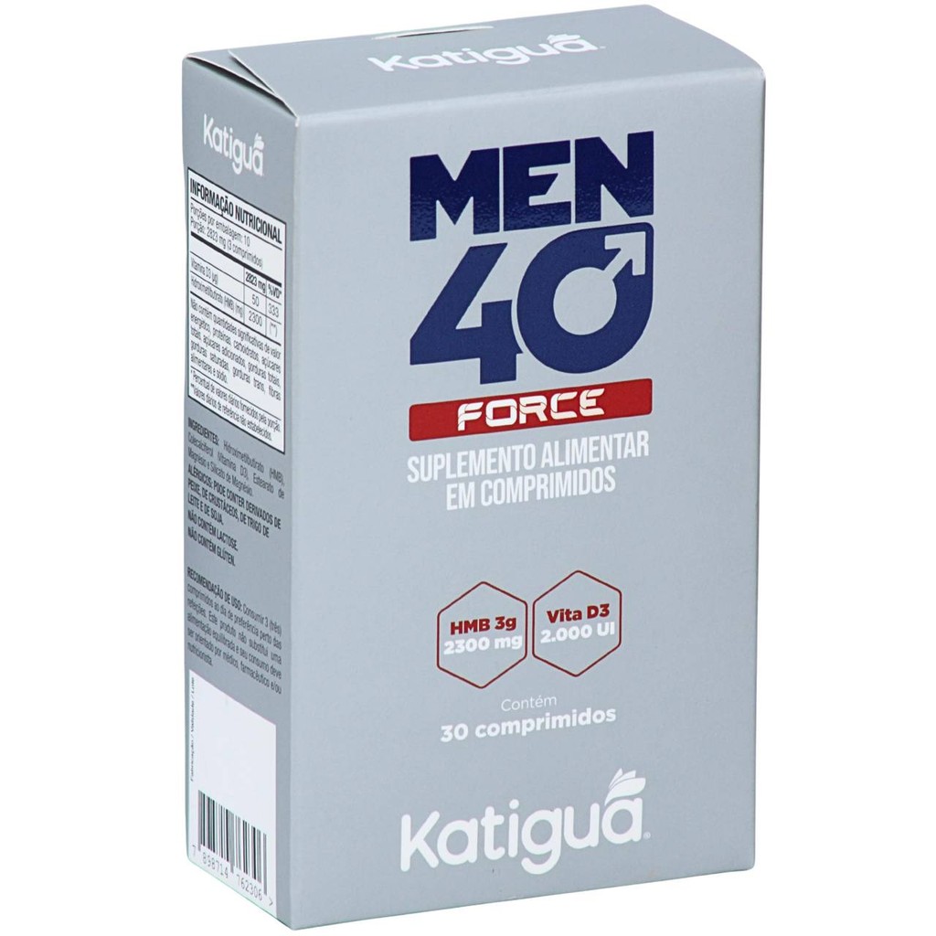 Suplemento Men 40 Force HMB + Vita D3 30 Compr - Katiguá