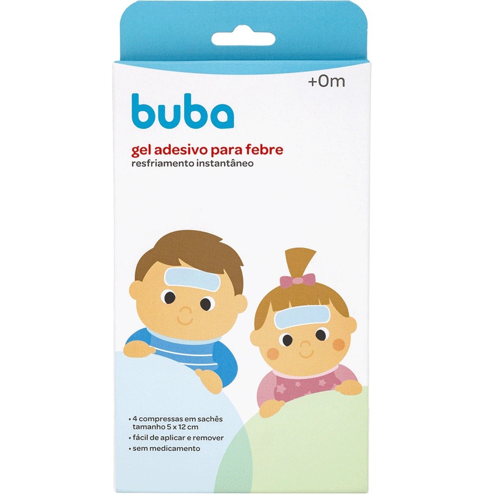 Kit 4 Compressa Em Gel Buba Para Aliviar a Febre Compressa refrescante Buba Xo febre