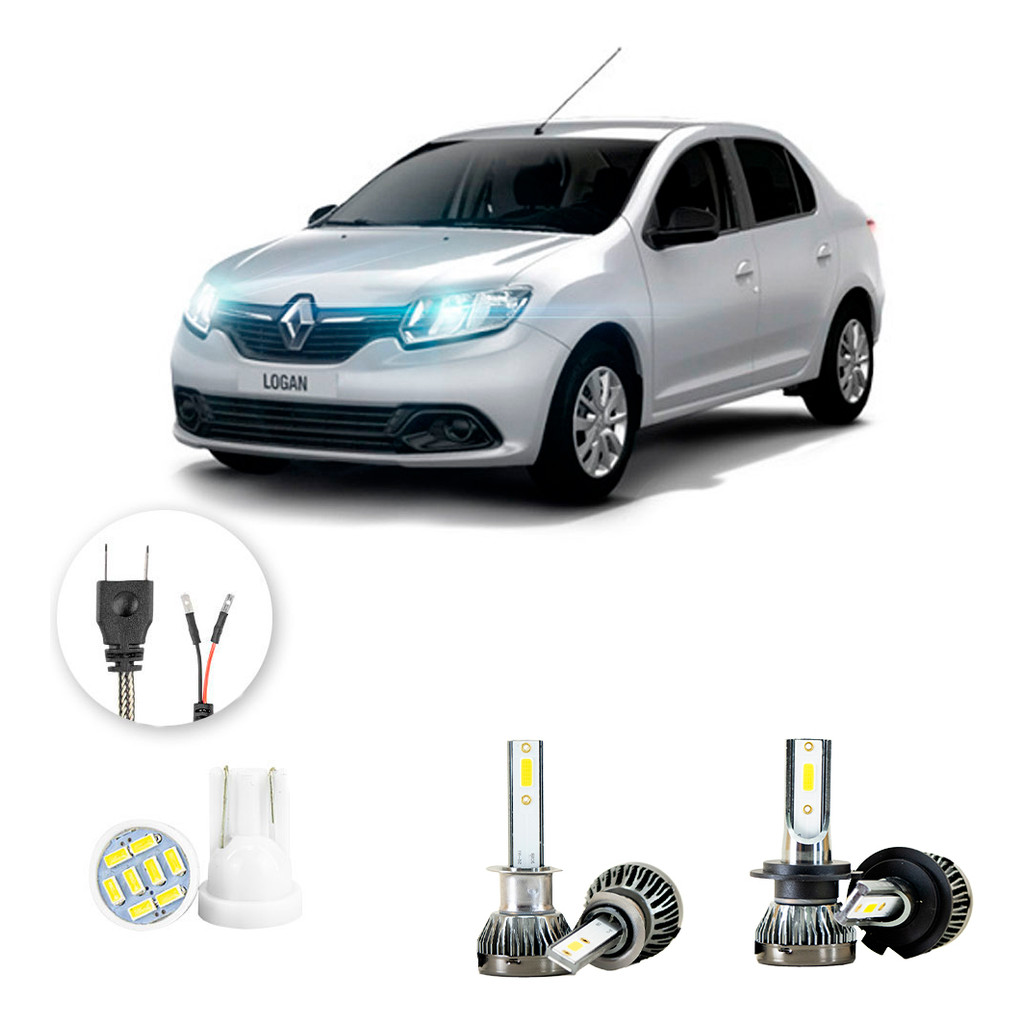 Ultra Led Nano 22000lm Renault Logan 2014-2021 Alto Baixo