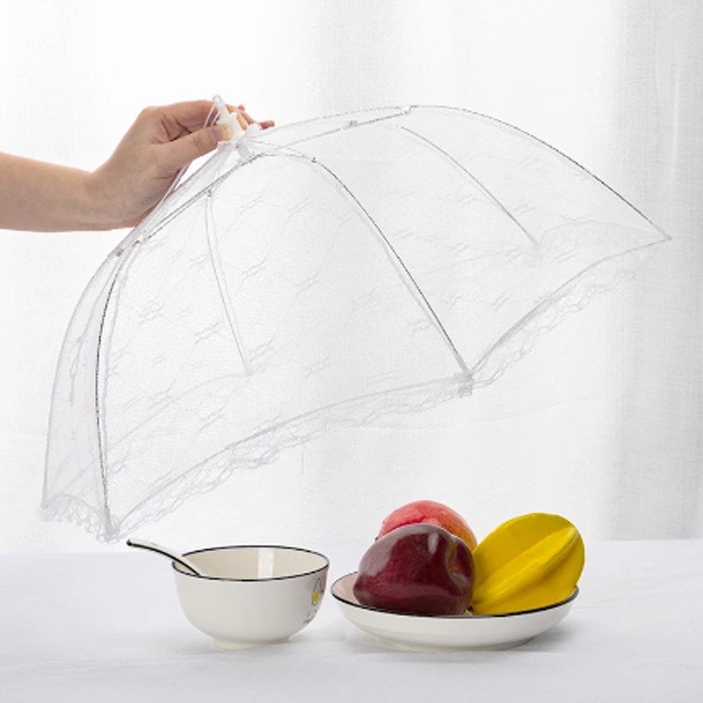 Tela Protetora de Alimentos Prático E Fácil 30cm Mosqueteiro Dobrável Bolo Tampa Comida