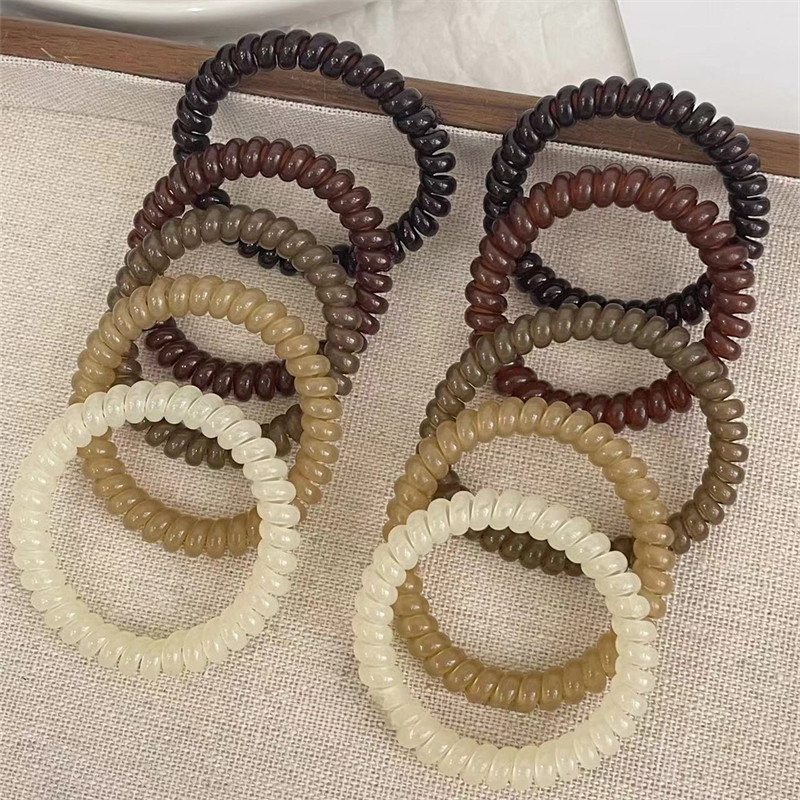 Moda 5 Pçs/Lote Elástico Espiral Corda De Cabelo Rabo De Cavalo Anel Faixa De Borracha