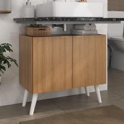 Gabinete Armário de Banheiro Retrô 62,5cm Multimóveis MP5045 com 2 Portas