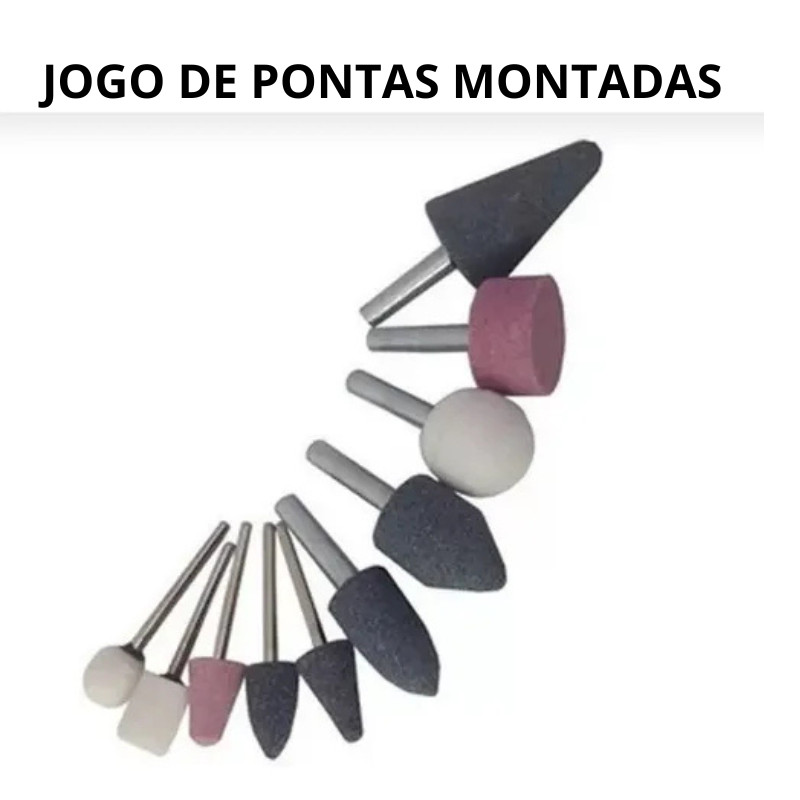 Kit Jogo de Ponta Montada 10 Pçs Jogo Pedras De Moagem Para Furadeira Desbaste em Oferta na Shopee