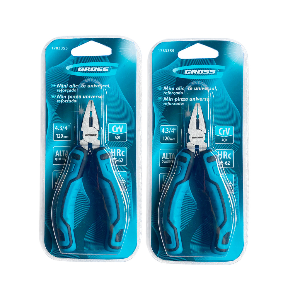 Kit 2 Mini Alicates Universal 4.3/4 Polegadas 120mm Gross