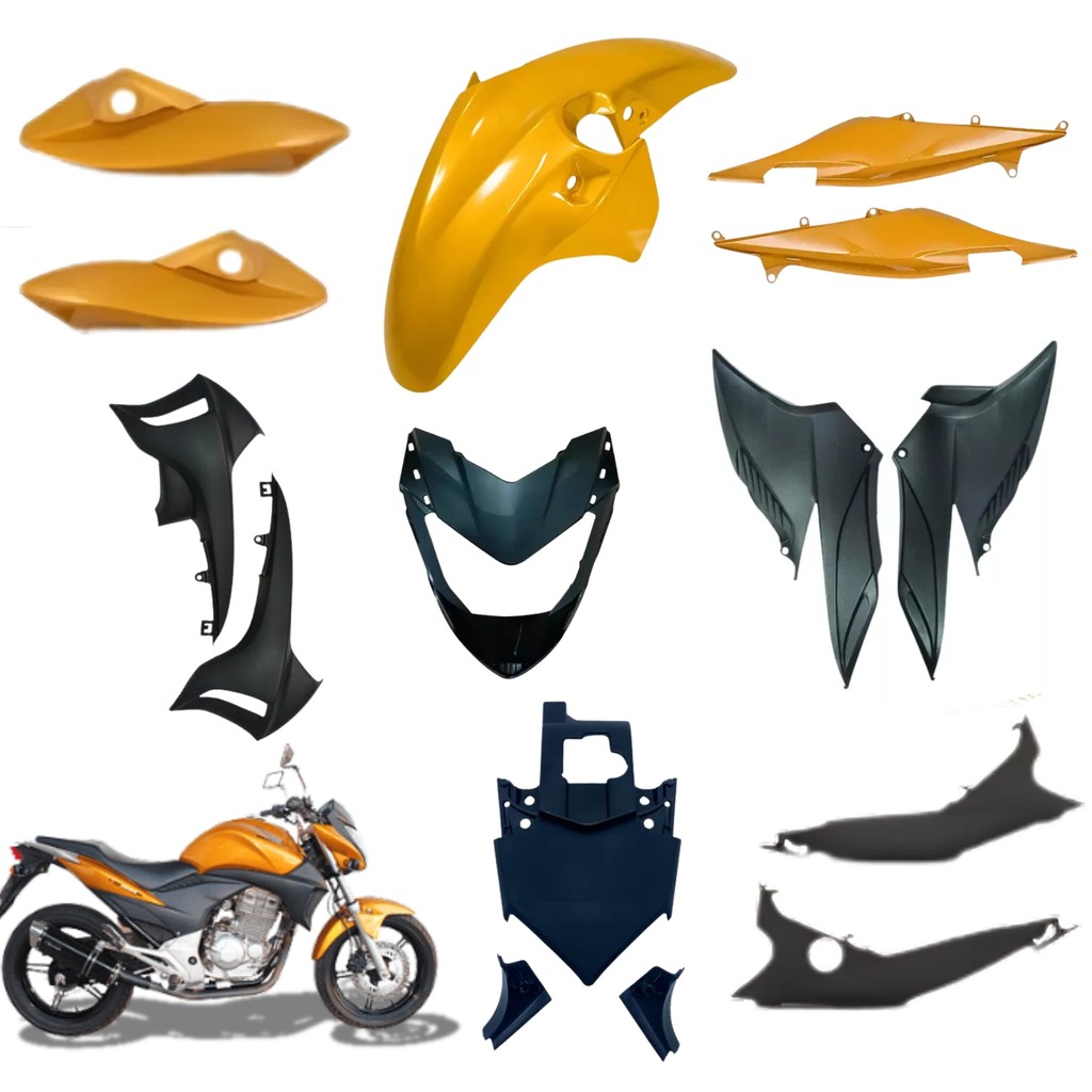 Kit Carenagem Completo Traseiro Dianteiro Dourado Honda Cb300r 2009 2010 2011 2012