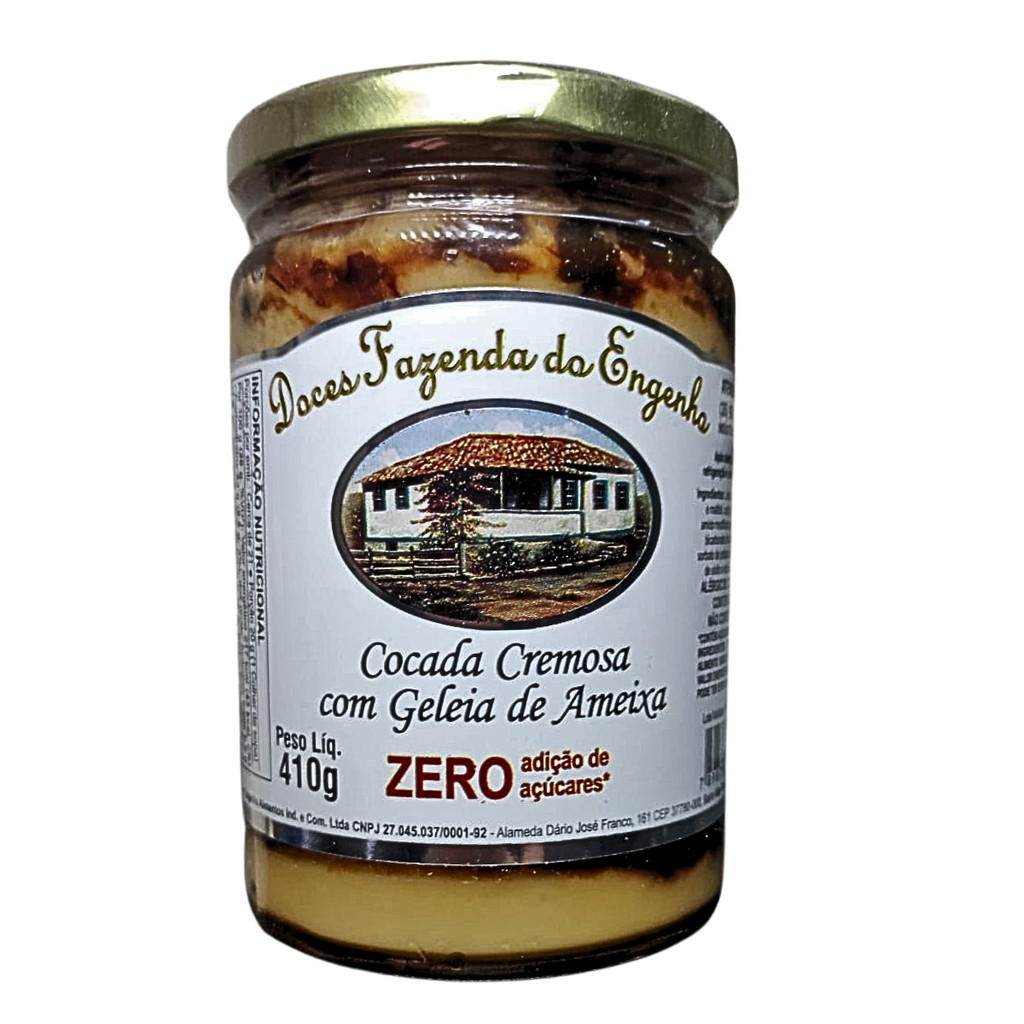 Cocada cremosa com geléia de ameixa Diet Fazenda do Engenho