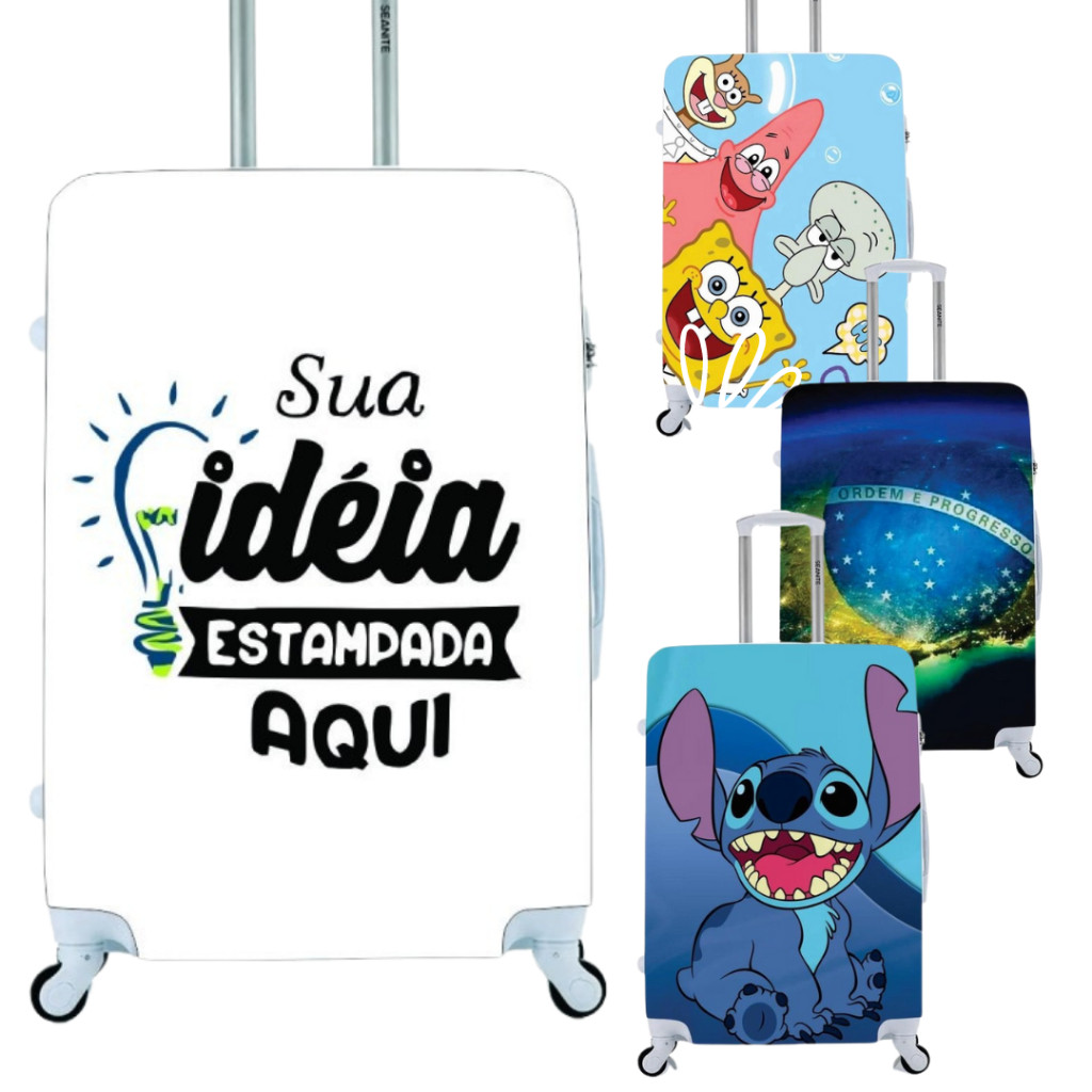 Capa Protetora Para Mala Viagem Personalizada Com Sua Imagem