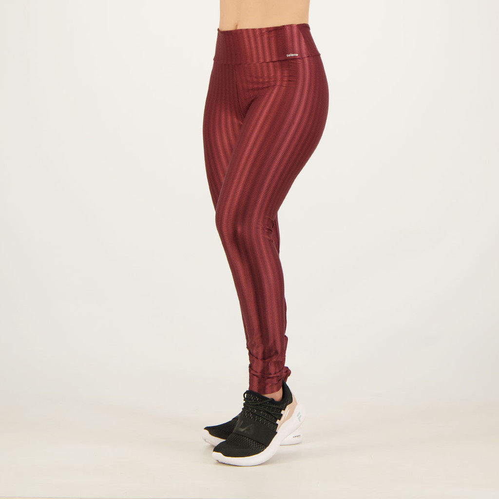 Calça Legging Selene 3D Feminina Bordô em Oferta na Shopee