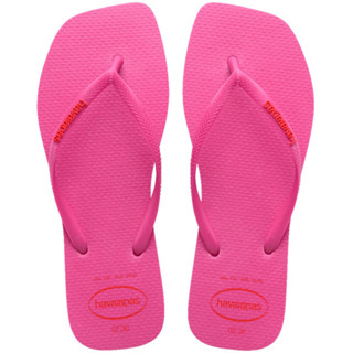 Chinelo Havaianas Slim Square Logo Pop Up Rosa Flux