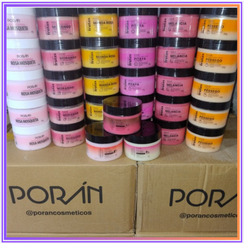 Caixa Fechada Super Atacado Poran 12 - 24 ou 36 Esfoliantes Corpo e Rosto Lançamentos