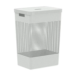 Cesto Roupa Grid Branco Oceano 49 L Tampa 38 X 28 X 55,2 Cm