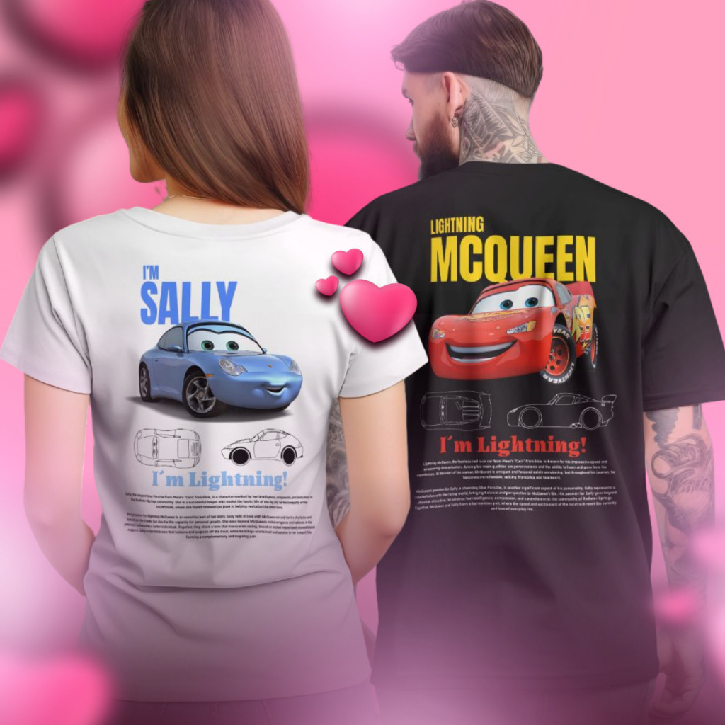 KIT CASAL Camisetas Relâmpago Mcqueen e Sally Streetwear KIT CASAL LANÇAMENTO
