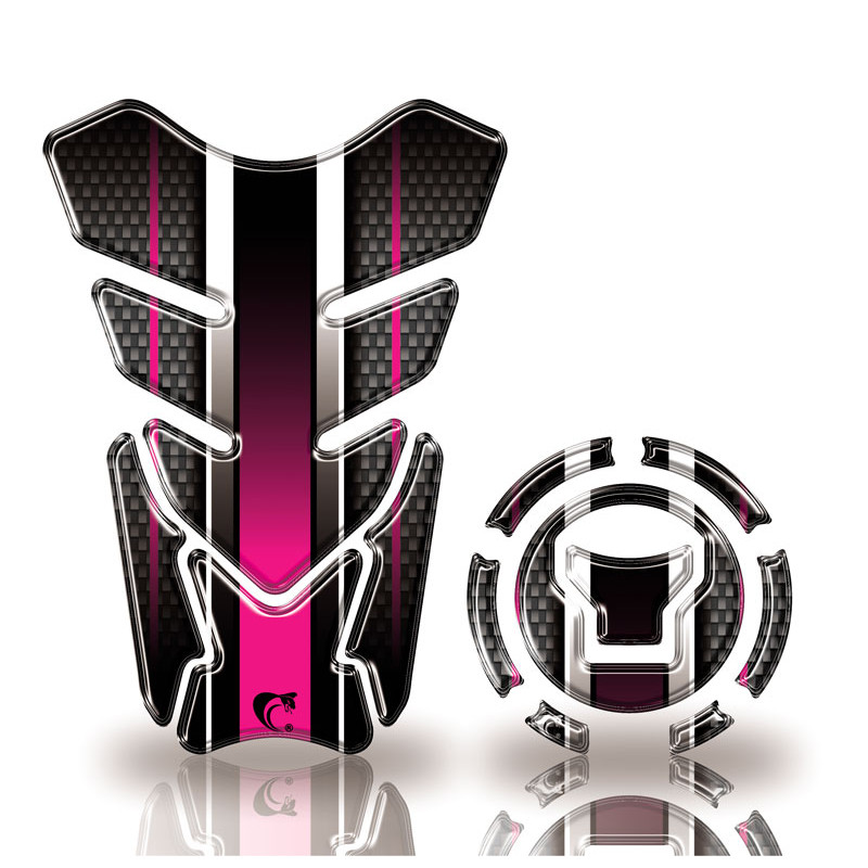 Adesivo Resinado Protetor Tanque E Bocal Moto Honda FALCON 400 Acima 2018 Carbono Pink