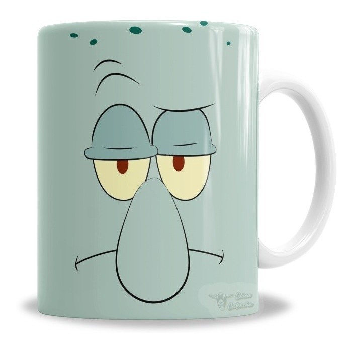 caneca ROSTO do lula molusco bob esponja desenhos animados  promoção