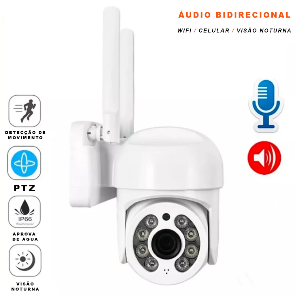 Câmera à prova d'água WiFI IP Câmera de segurança externa 355º Áudio IR
