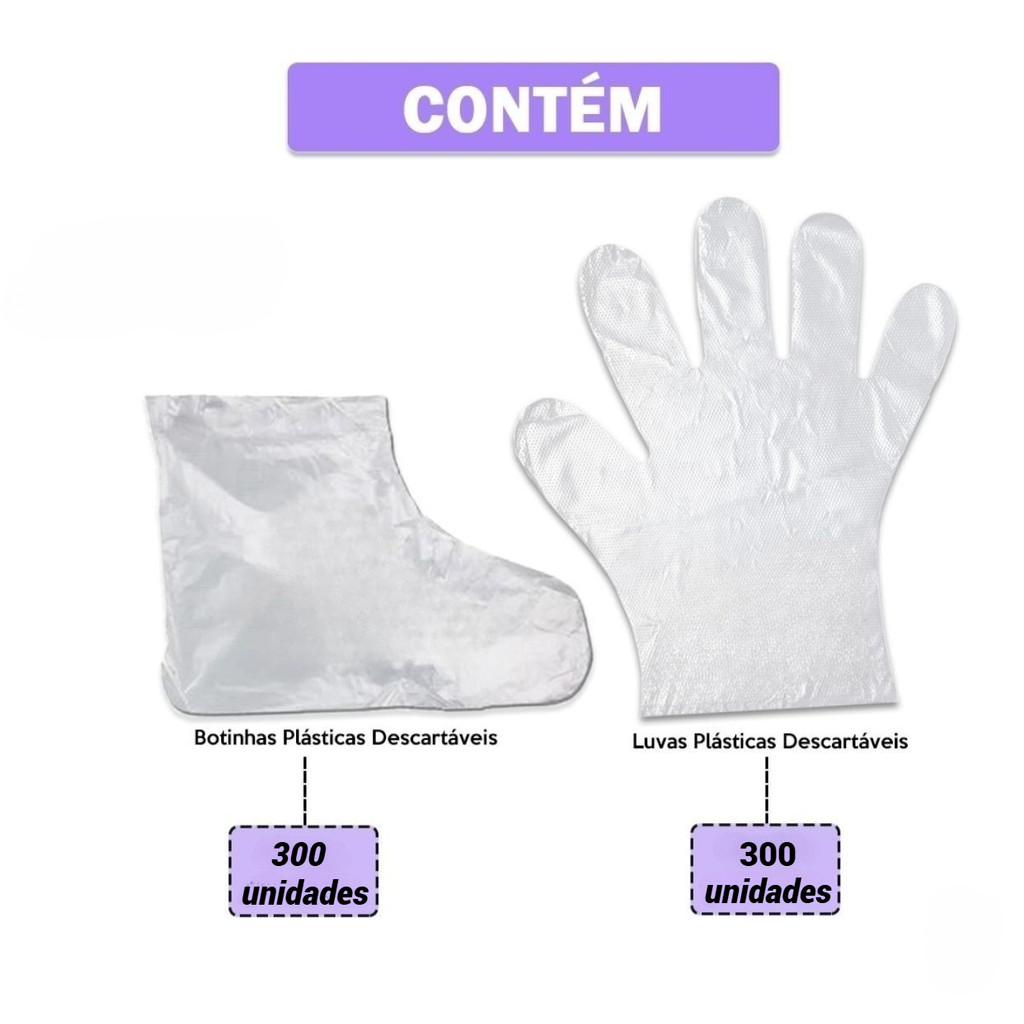 Kit c/ 300 Luvas + 300 Botas Plasticas Descartaveis --150 Pares de Cada em Oferta na Shopee