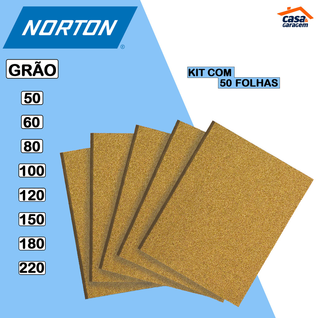 50 Folhas Lixa Madeira Norton