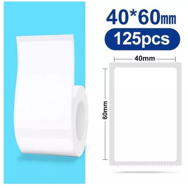 Etiqueta Adesiva 40X60 Niimbot B21 B1 125 Etiquetas P/ Rolo em Oferta na Shopee
