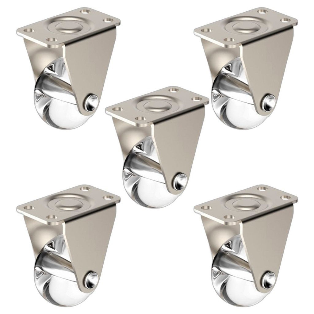 Jogo 5 Rodizio Roda Gel Silicone 35mm Fixo Placa Anti-risco