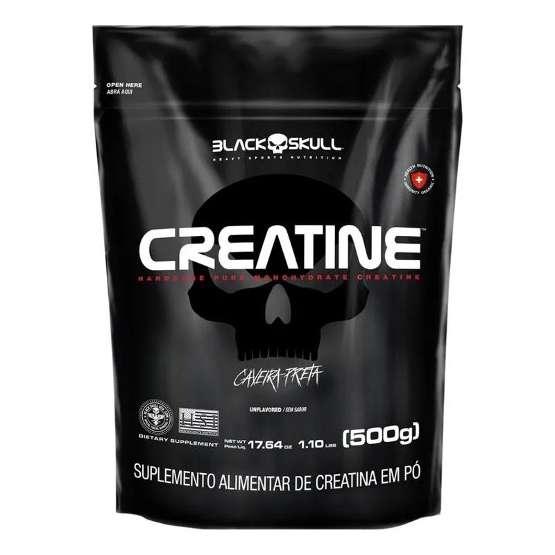 Creatina 100% Pura monohidratada 500g - Black Skull