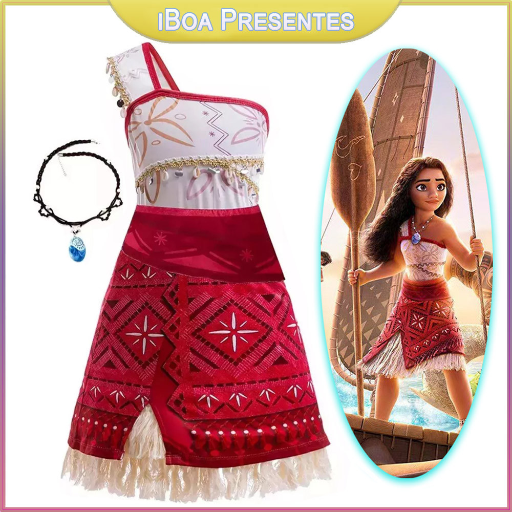 Fantasia Infantil Moana Para Cosplay E Discurso Vestido De Festa De Aniversário E Carnaval em Oferta na Shopee