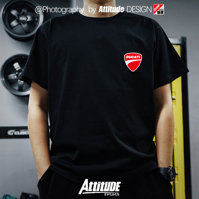ATTITUDE Homem Ducati MOTO GP Fábrica Equipe Corrida Motociclista Camiseta De Manga Curta Camisa cultural 0511