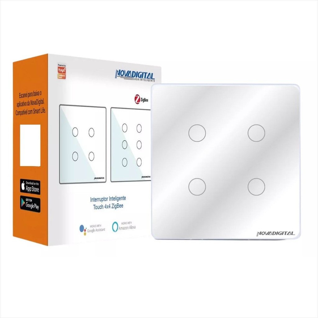 Interruptor Inteligente Zigbee NovaDigital 4x4 de 4 Botões