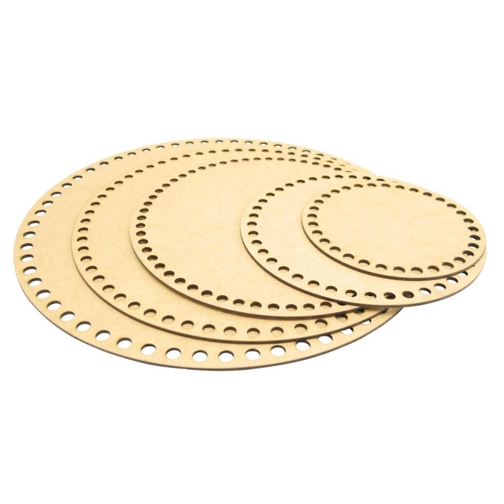 Base Redonda MDF Para Crochê Fio de Malha - 8/10/12/15/20/25/30/35/40/45cm Diâmetro | Artesanato em Oferta na Shopee