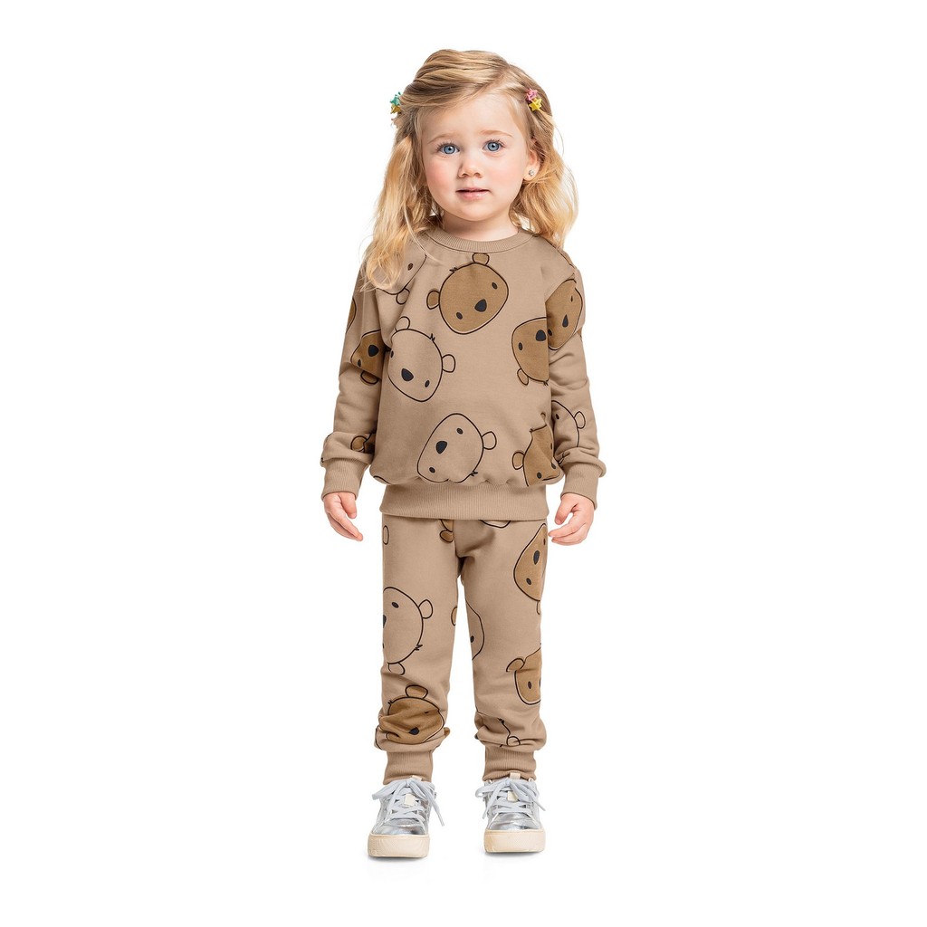Conjunto Infantil Feminina com Blusão e Calça Bee Loop - Baby & Kids Fashion