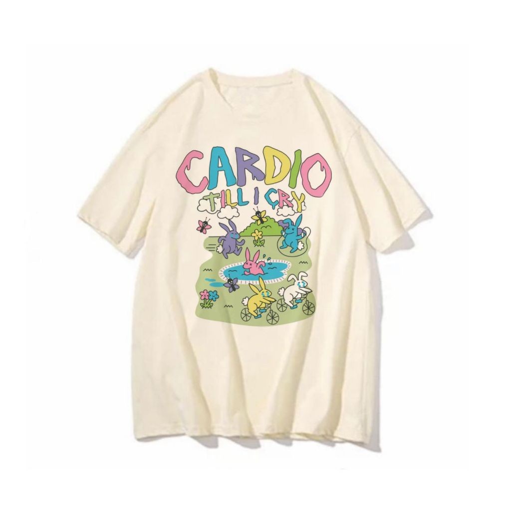 Camiseta Divertida Cardio Até Chorar Camisa Unissex Academia Estampada Treino Crossfit 100% Algodão