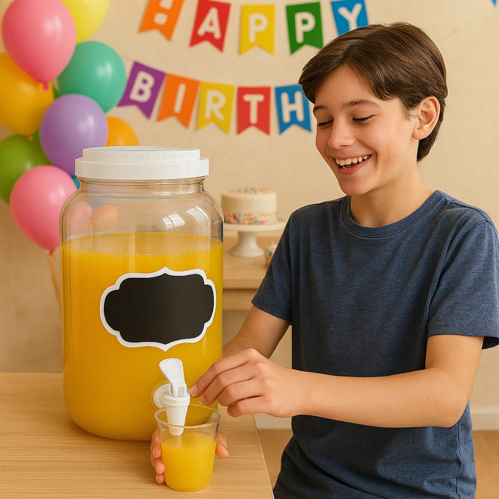 Suqueira Pote Jarra Com Torneira Com Lousa Para Escrever E Alça 3,6L Branca - Bandeirante