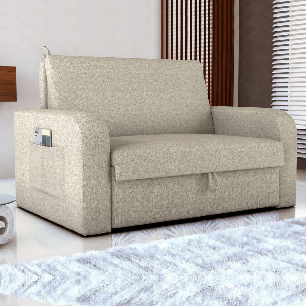 Sofá-Cama 140cm 2 Lugares com Baú Multimóveis CR45260 - Home & Living